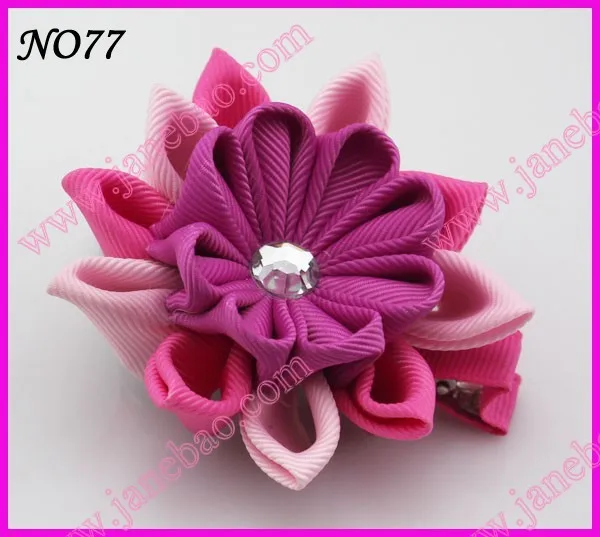Новые 280 шт. " два слоя Kanzashi цветок заколки моды девушка Bow заколки