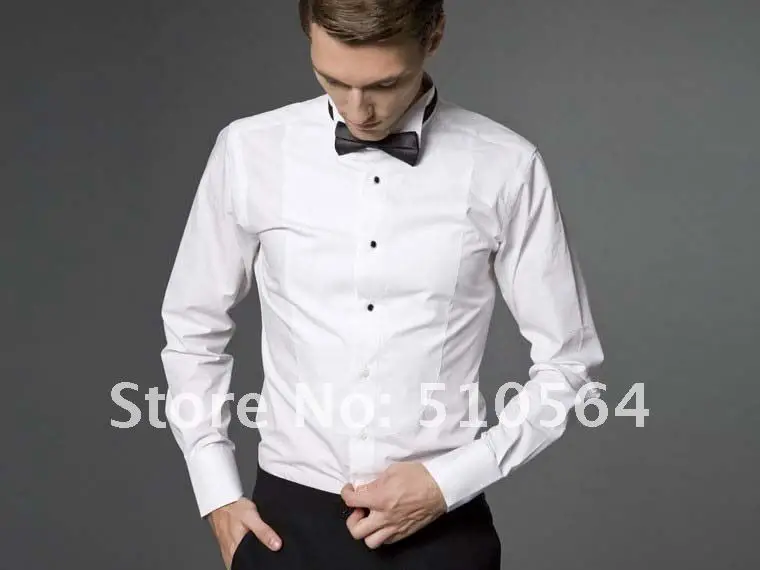 Wholesale Free shipping 100% Cotton Wedding dress shirt Custom Made Tuxedo shirt Groom Bridegroom Shirt