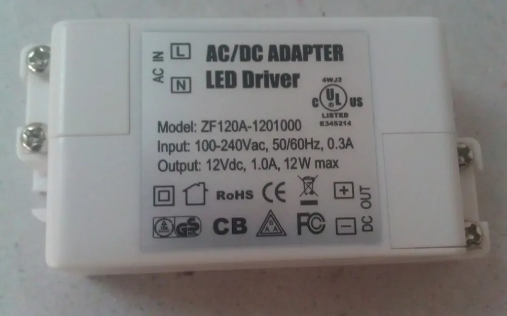 12 V 1A 12 W Водонепроницаемый Светодиодный драйвер для внутреннего светодиодный полоски для 3528/5050 светодиодный полоски