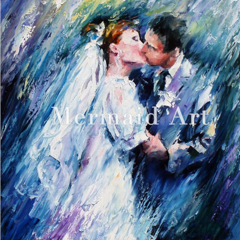 

Hand Painted The Reflection Of Love Oil Painting On Canvas For Abstract Thick Palette Knife Painting Living Room Decor Artwork