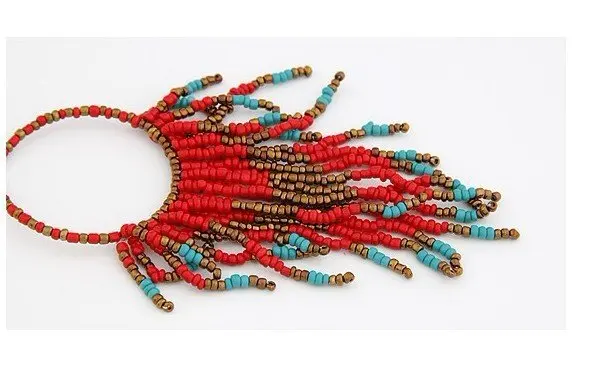 Kymyad богемные серьги для женщин Bijoux большие массивные серьги Модные ювелирные изделия бусины кисточкой Длинные серьги Бохо Этнические украшения