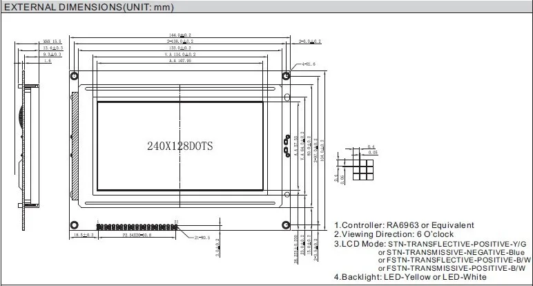 5,1 дюймов 240X128 Графический точка 21pins. LCM, анализатор мочи ЖК-дисплей 240128