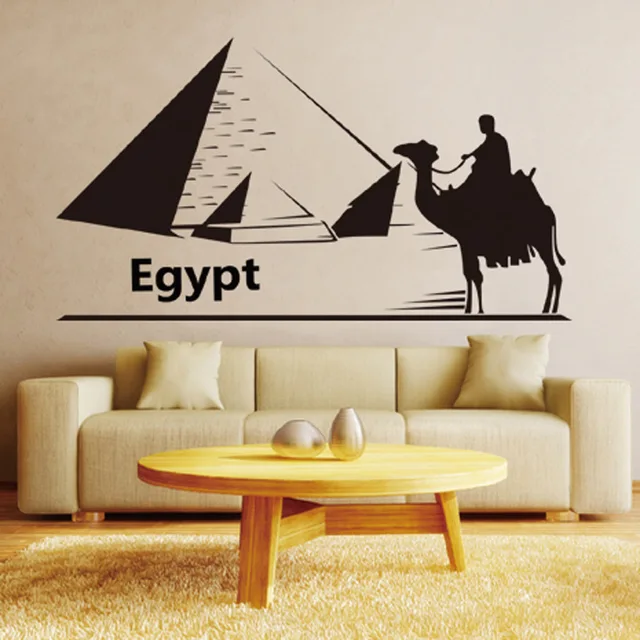 riding camels in egypt wall art mural decor pyramid wall decal