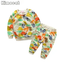 Kimocat Printemps Enfants Filles Vêtements Set Marque Cartoon Boys Sports Costume 2-6 Ans Enfants Pulls de Survêtement + Pantalon bébé Garçons