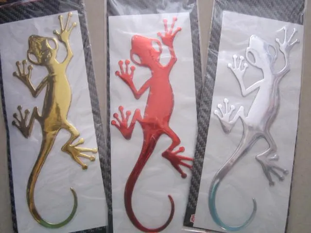 50 шт./лот) 3D ПВХ большой Размеры Gecko Наклейки для автомобиля наклейки стайлинга автомобилей