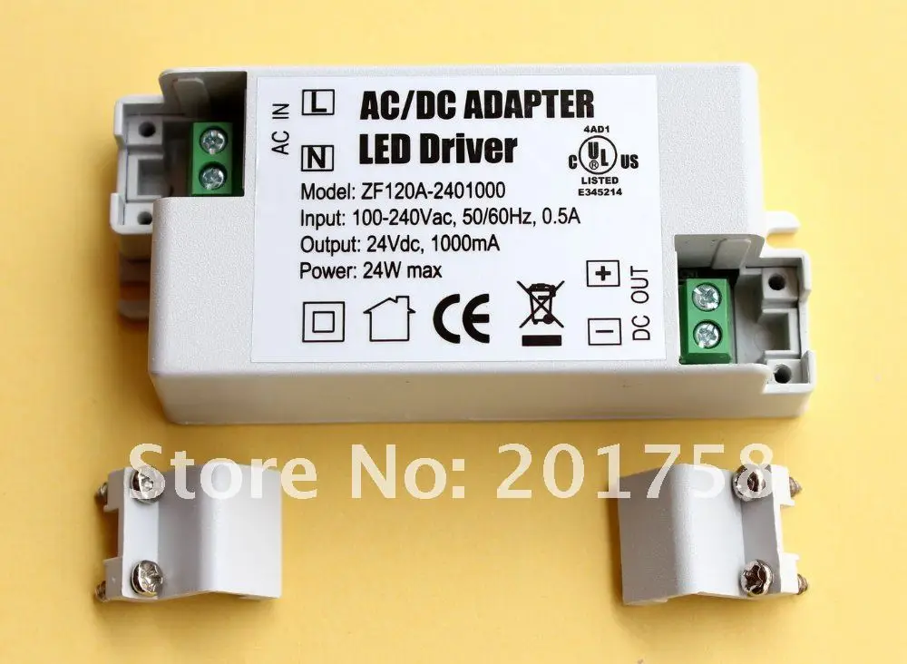 200 Шт./лот,, DC24V1A 24 Вт Постоянное напряжение ПРИВЕЛО Драйвер для внутренние СВЕТОДИОДНЫЕ полосы
