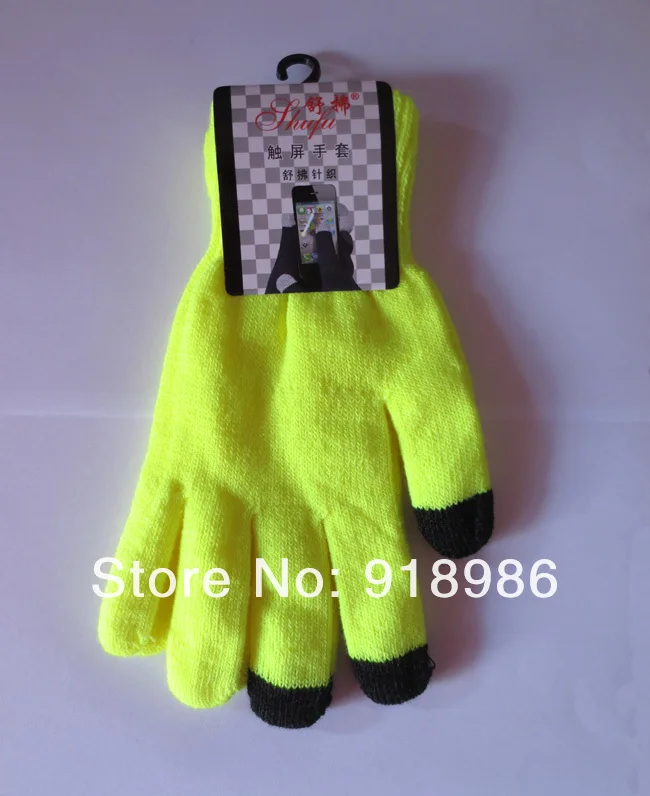 2019 Winter Fashion Women Men Warm Fleece Gloves Neon Knitted Gloves For phone Smartphone