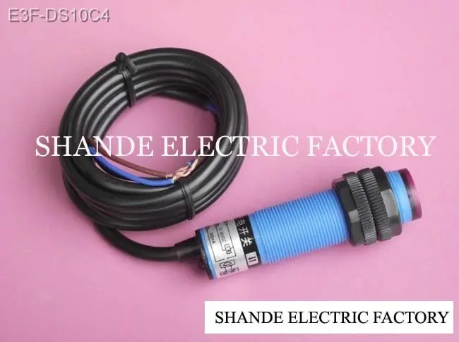 Фотоэлектрический датчик, E3F-DS10C4, силовые Транзисторы NPN, 3-wire НЕТ, диаметр 18 мм, 10-36VDC