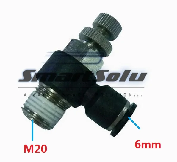 Бесплатная shipping10pcs/lot sl06-m20pneumatic дроссельной заслонки Клапан, быстрый толчок в 6 мм трубы M20 дюймов Air установка расхода контроллер