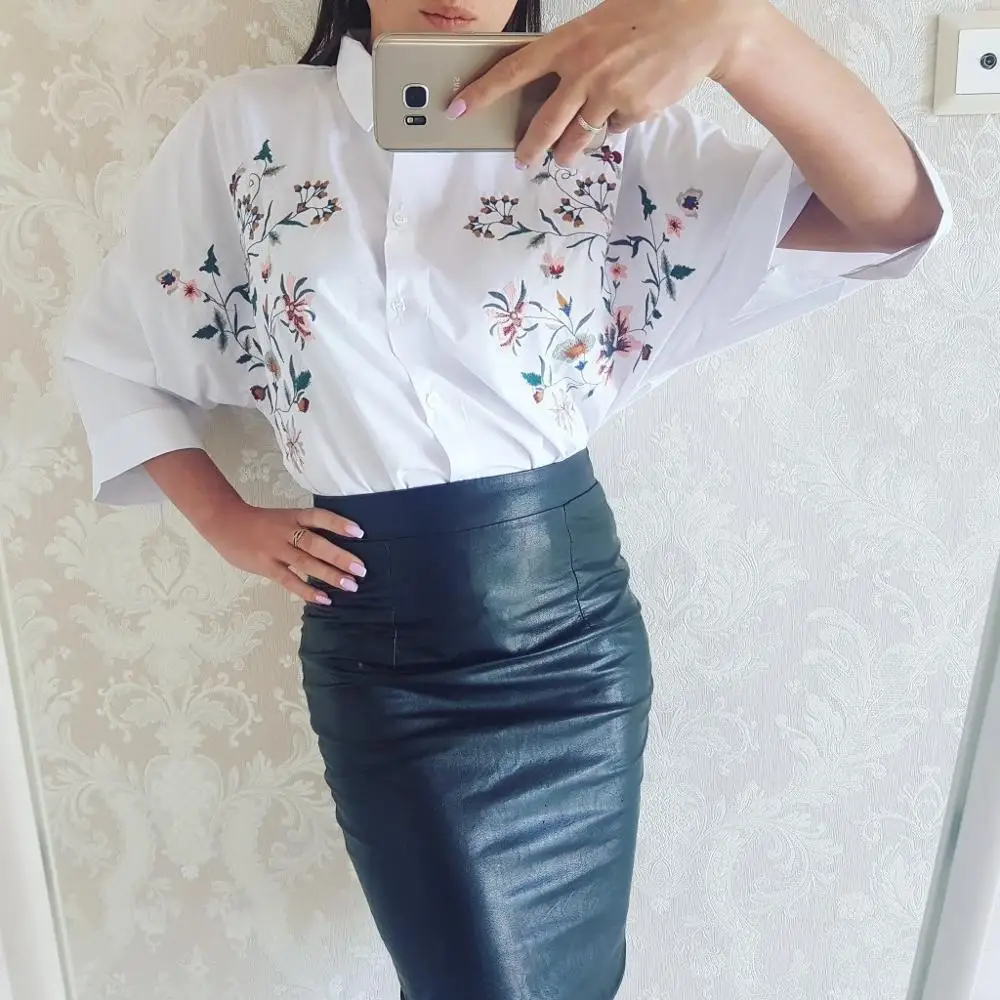 Simplee Embroidery white blouse shirt women tops Flare sleeve shirt feminine blouses summer 2017 chemise femme blusas