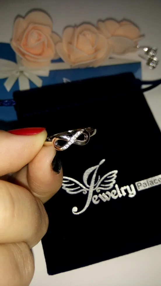 JewelryPalace Бесконечность Навсегда Любовь Цирконий Годовщина Обещание Кольца Для Женщин Подлинная Стерлингового Серебра 925 Изящных Ювелирных Изделий