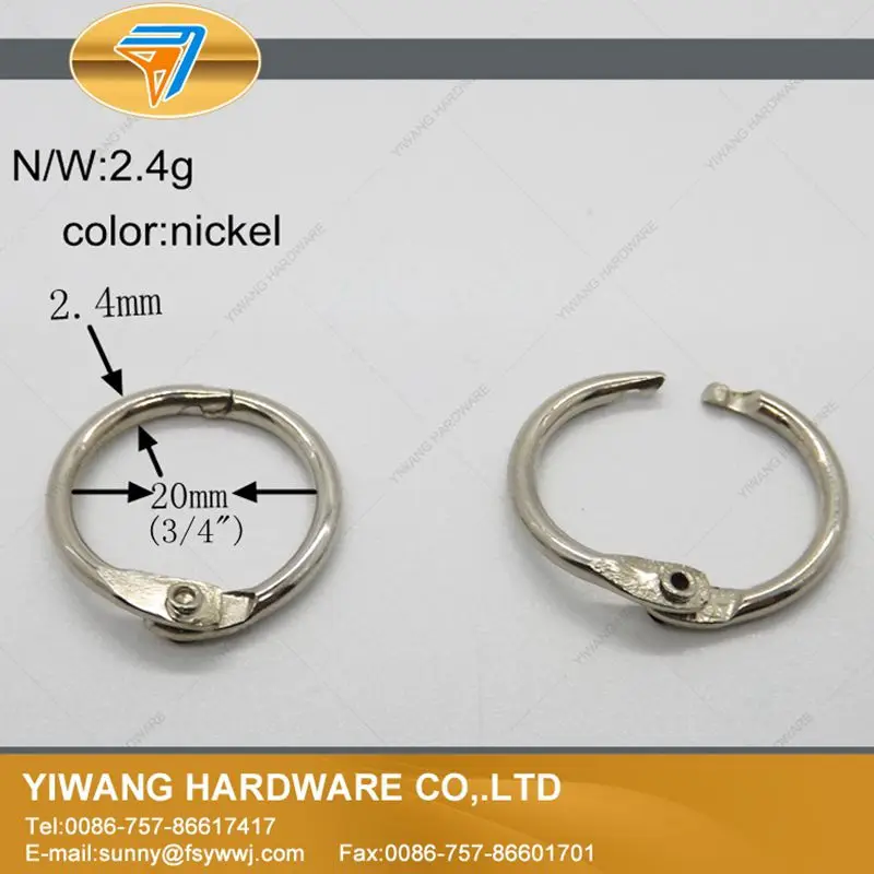 20mm Manufacturer direct good quality Aliexpress hot sale nickel plating postcard binder ring keychain 10pcs/package calendar circle - Цвет: 20mm