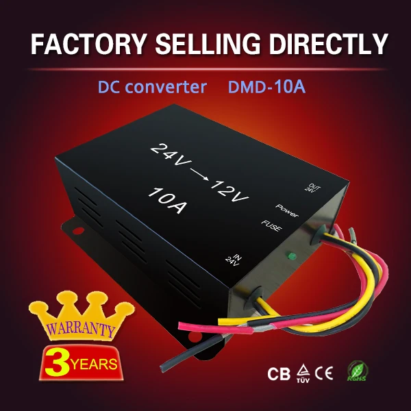 10A 140W одиночный выход 24v dc до 12v dc srep вниз конвертер автомобиля с использованием