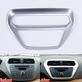 

ABS Car Central Control Console Frame Trim Sticker Styling Sequins Fit For Ford Escort 2015 2016 Interior Decorative Accessory