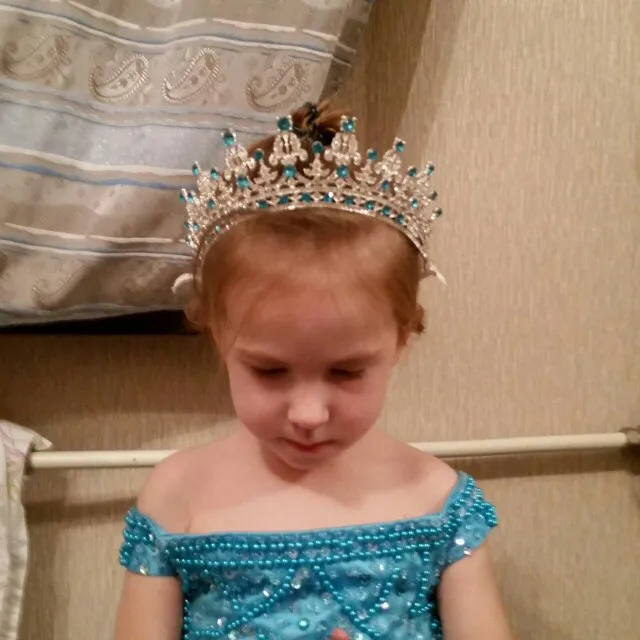 Child crown princess lovely water drill girl hair ornament baby crown little girl hair card head ornament flower girl (14)