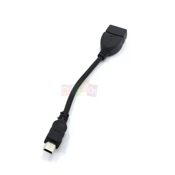 Черный USB A женский мини-usb B Мужской автомобильный адаптер для преобразования аудио OTG кабель 2 шт