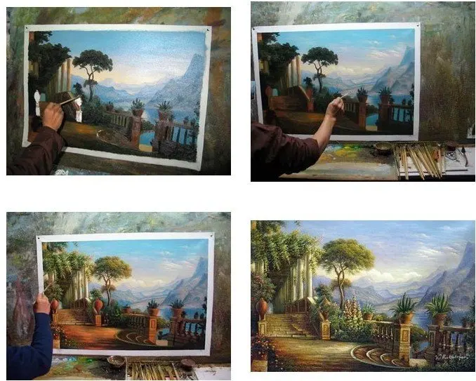 MODERN ABSTACT OIL PAINTING 100%PAINTED BY HAND flower free shipping