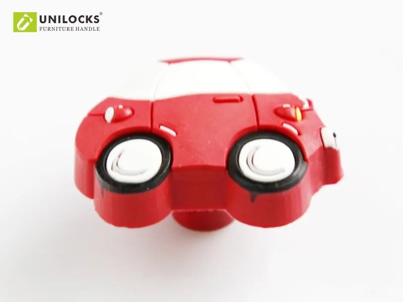 Unilocks 10 шт./лот Цвет Детские мультфильм красный автомобиль Пластик Кухня шкаф и Мебель дверные ручки