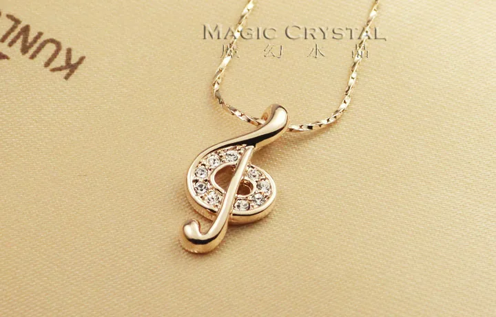MOONROCY Free Shipping fashion jewelry set Rose Gold Color Crystal Jewelry Set Note Earrings Necklace choker for Women
