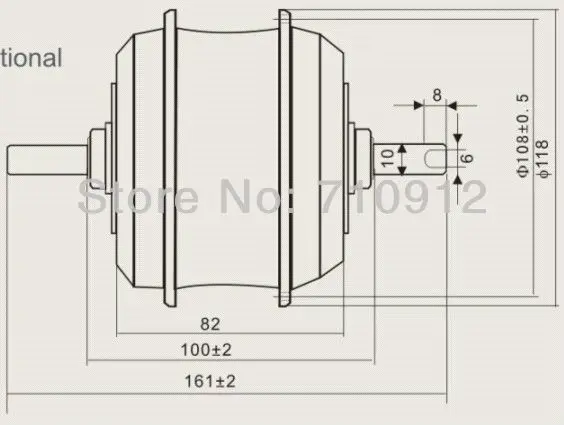 OR01A1 36 V 175 об/мин, бесщеточный двигатель 118 передний v-тормоз мини мотор CE/EN15194 утвержден