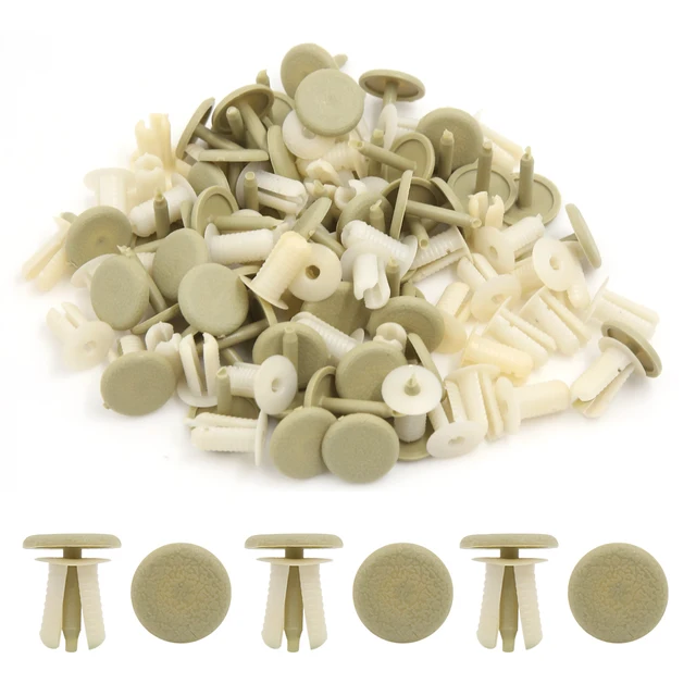 X Autohaux 20/50/100 Pcs 8mm 9mm Hole Rivets Clips Beige White Car  Push In Type Plastic Rivet Fastener Bumper Clip Car Styling 3