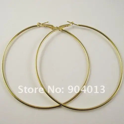 24 Pairs 80mm Ouro Hoop Earrings Big