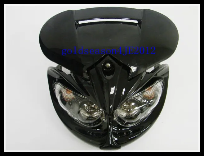 Черные мотоциклетные головной свет двойной Спорт Для Ducati Street Fighter Dirtbike пользовательские KTM F4i ZX6R ниндзя CBR Buell XR CRF DRZ KLX