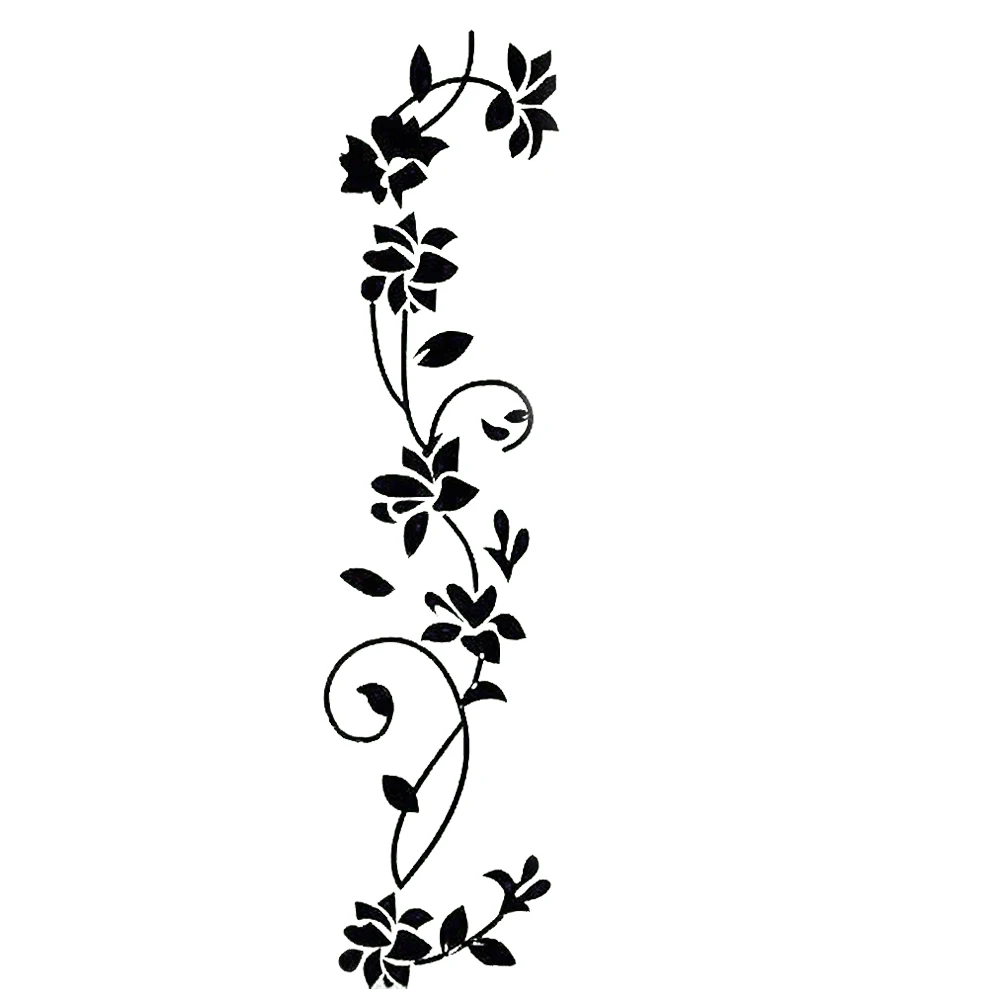 60*37cm black classic flower vine wall stickers/generation Europe