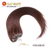 Micro Loop Hair Extensions Brazilian Remy Virgin Hair Silky Straight 100s 16-24inch Human Hair Micro Rings Links Hair Extension