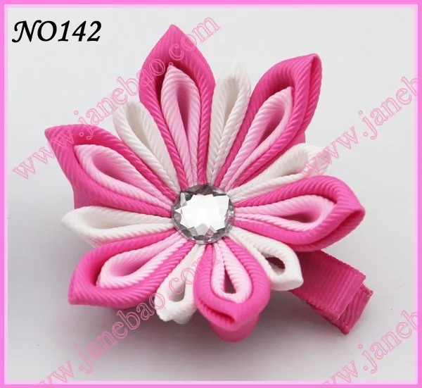 Новые 280 шт. " два слоя Kanzashi цветок заколки моды девушка Bow заколки