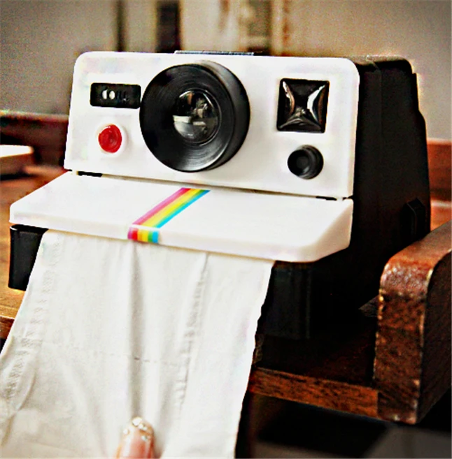 Creative Retro Polaroid Camera Shape Inspired Tissue Boxes