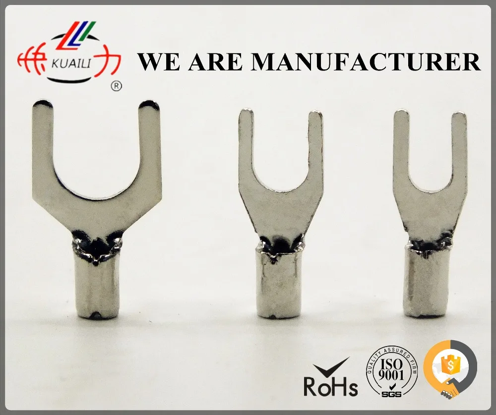 

500pcs terminator Non-insulated Spade Terminal SNBM 1.25-4 wire connector electrical terminals