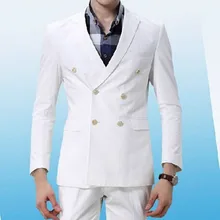 Индивидуальный заказ смокинг мужские платье носить на Свадебные белые туфли двубортный костюм жениха смокинги Нарядные Костюмы для свадьбы