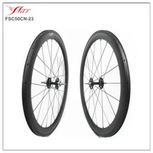 Price competitive China carbon track bike wheels 700C 50mm deep single speed bicycle wheels , Novatec track hub Pillar spokes