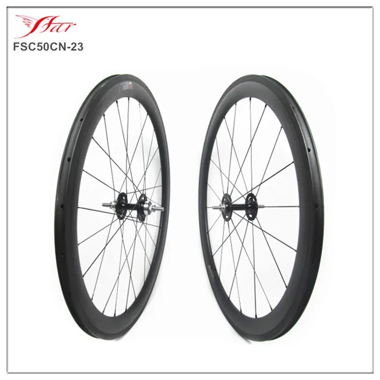 Price competitive China carbon track bike wheels 700C 50mm deep single
