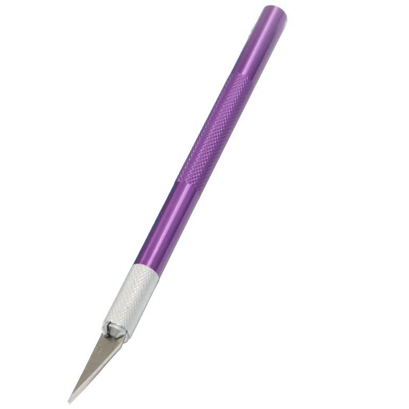 purple Прецизионный нож для хобби, лезвия из нержавеющей стали для рукоделия, ремонт печатных плат, кожаные пленки, инструменты, ручка, многоцелевая бритва, сделай сам - Цвет: purple