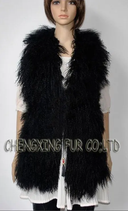 CX-G-B-101C, высококачественный мех монгольского ягнёнка, жилет, зимнее пальто, женское высококачественное меховое пальто, Женское пальто для отдыха, большие размеры