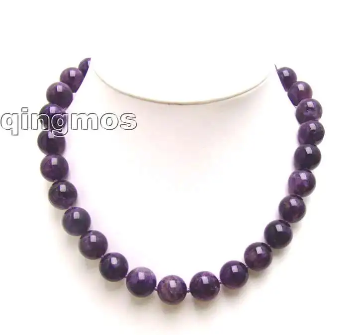 Большой 14 мм круглой высокого качества фиолетовый кристалл 18 "necklace-nec5537_14