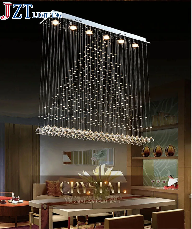 

ZYY Rectangle Crystal Pendant Lamp LED Curtain Chandelier Pyramid Hanging Wire Lighting Living Room Dining Room Foyer Lamp