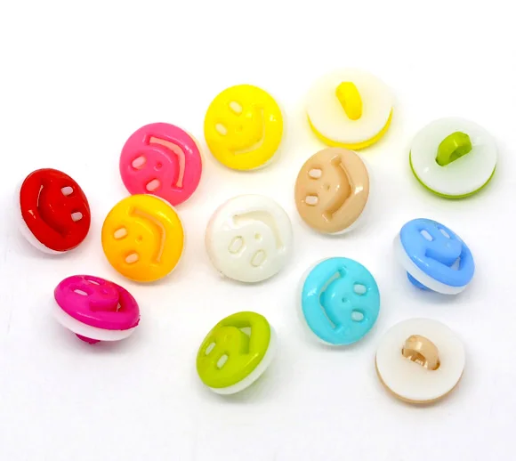 

DoreenBeads At Random Smiley Face star Acrylic Sewing Shank Buttons 13mm,sold per packet of 200 2017 new