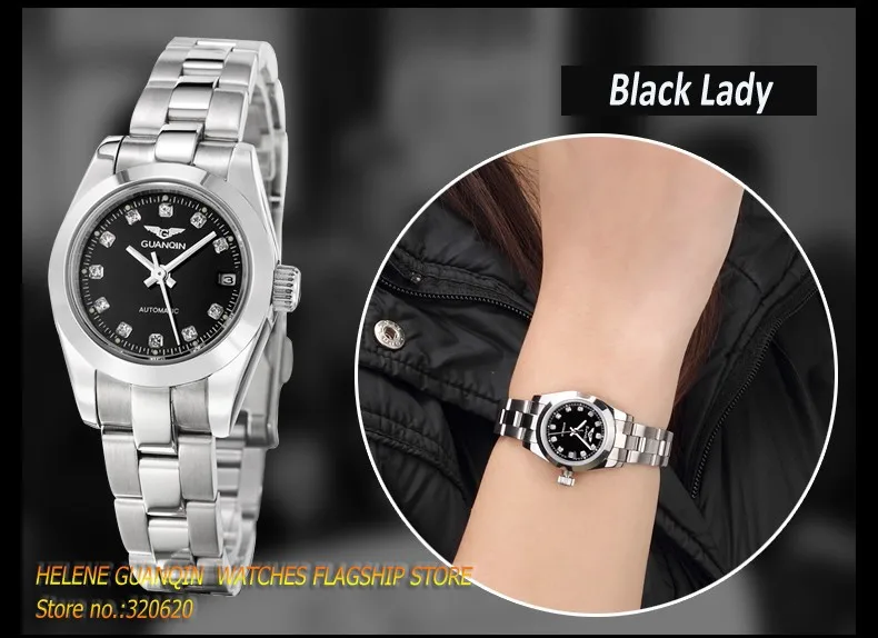 GUANQIN, роскошные часы для влюбленных,, Топ бренд, роскошные часы для пар, наручные часы, модные, водонепроницаемые, для мужчин и женщин, наручные часы