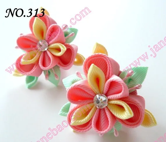 Новые 280 шт. " два слоя Kanzashi цветок заколки моды девушка Bow заколки