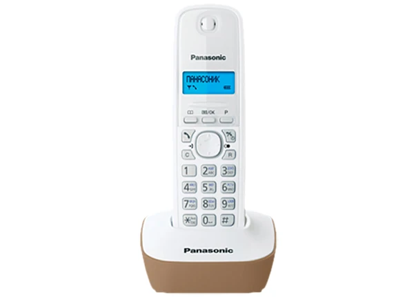 Panasonic KX-TG1611RUJ DECT телефон, русифицированное меню и удобный интерфейс, поддерживает российский определитель номеров АОН и Caller ID, записная книжка на 50 контактов, предусмотрена опция «будильник»