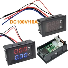LED DC 0-100 V 10A Dual display Medidor Digital Voltímetro Medidor de Painel Amp Volt Amperímetros Frete Shipping10000840