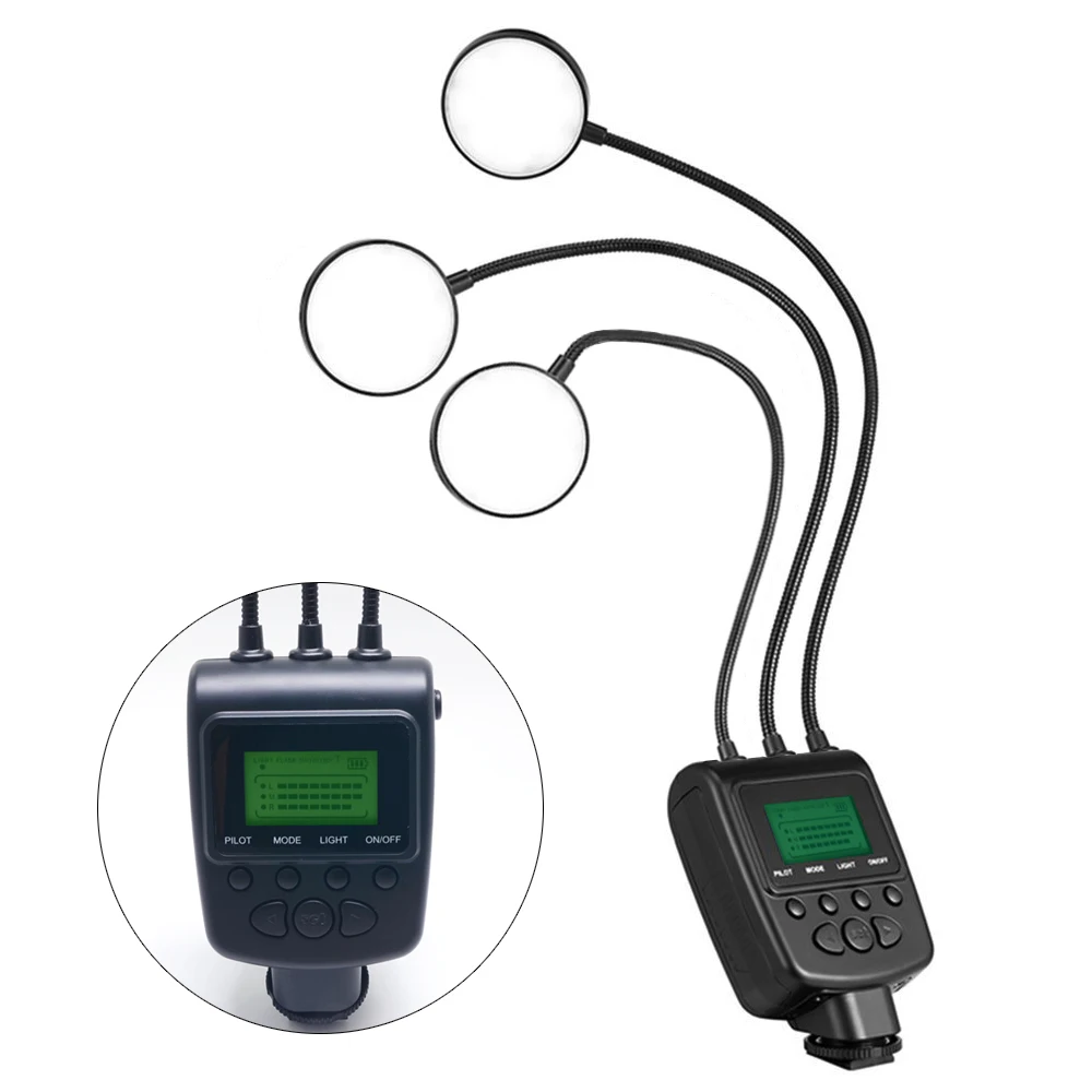 

Mcoplus ML-3D Arbitrary Angle Adjustment LED Macro Flash 5500K for Nikon Canon Panasonic Olympus and MI-Sony brand DSLR Camera