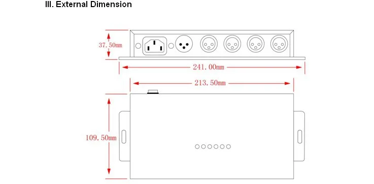 Распределитель сигналов DMX; 4 канала DMX512 выходной сигнал; AC100-240V вход