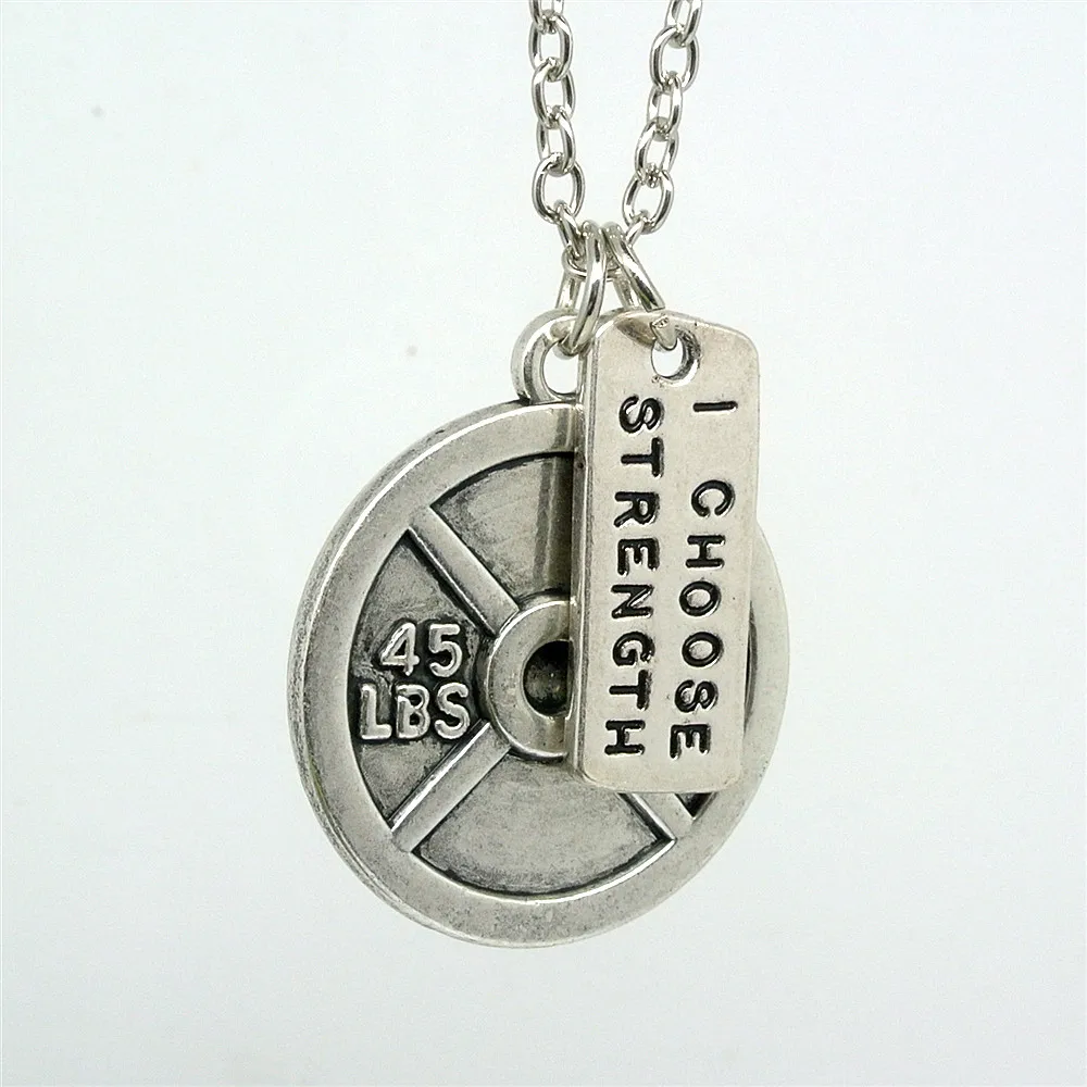 Fitness Gym Jewelry Best Friend Bodybuilding Necklaces Men Women Sport Weightlifting Collar Kettlebell Barbell Dumbbell Necklace