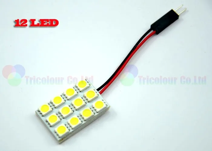 AutoEC купол led 12 SMD 5050 Интерьер автомобиля крыши чтение купольный светильник 12 V белого и синего цвета с гирлянда T10 Ba9s 100X# LL09