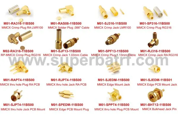 Superbat 50 Ом штекер MMCX штекер под прямым углом через отверстие PCB крепление RF разъем позолоченный