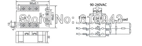 Jgx-3j-4880z напряжения нагрузки 40-480vac управляющее напряжение 90-240vac Трехфазный твердотельные реле SSR реле Бесплатная доставка